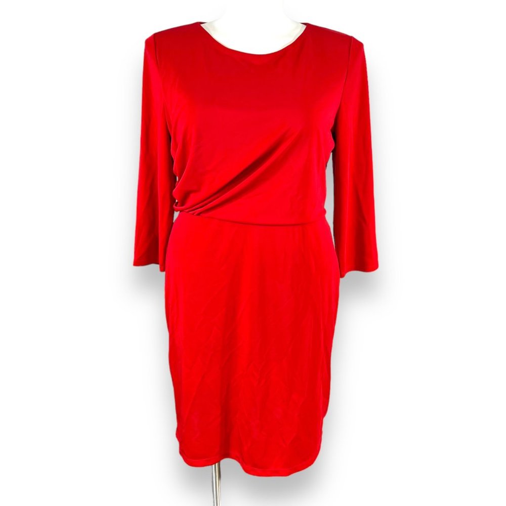 The Limited Womens Long Sleeve Sheath Dress Lipstick Red XL EUC Like New